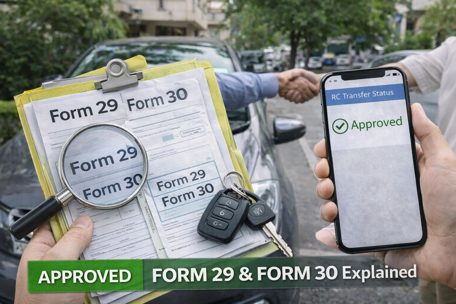 Form 29 and Form 30 for vehicle ownership transfer