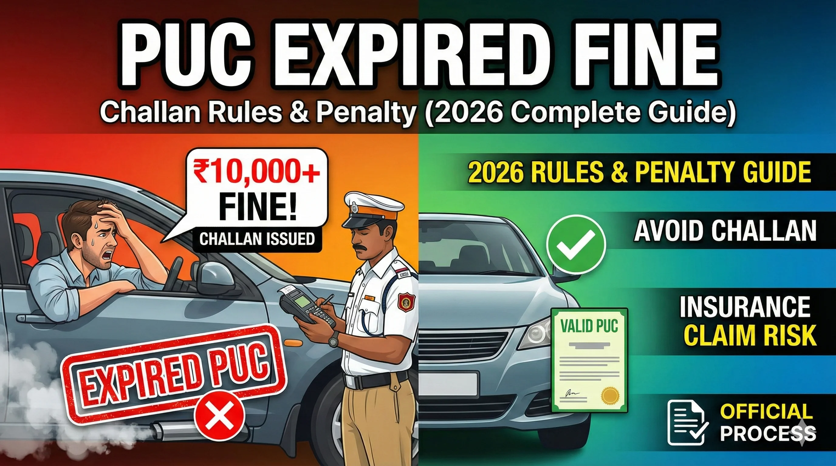 PUC expired fine - challan rules and penalty