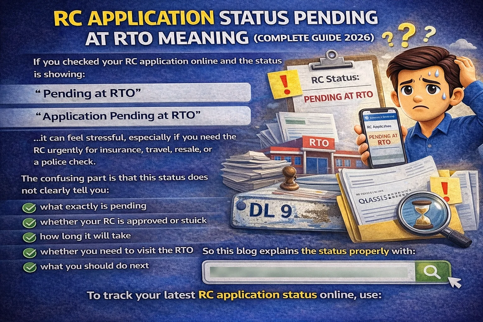 RC status pending at RTO meaning - complete guide